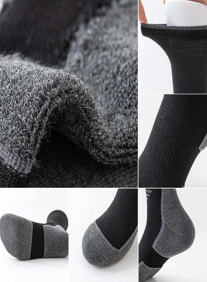 JOYNÉE 5 Pairs Mens Lightweight Athletic Crew Socks Cushioned Breathable Long Socks for Sports Running,Black,Sock Size:10-13 - Image 2