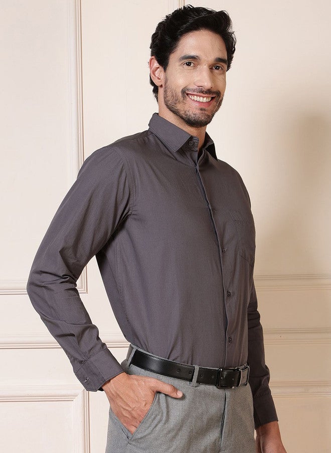 ELIOOP قميص رسمي من القطن الرمادي بتصميم مريح من elioop - Image 3
