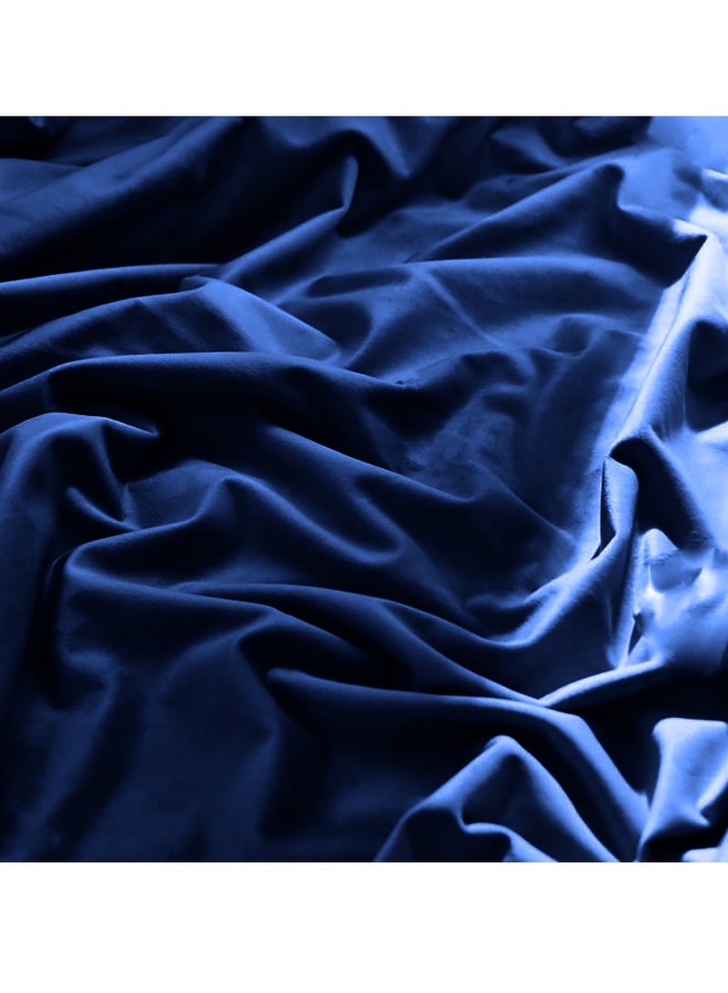 LuxHome Luxury Satin Line Bedsheet and Pillowcase Set – Hotel-Quality Breathable Cotton Bedding, Satin Finish, Soft and Luxurious – Flat Bedsheet 275x275cm with 2 Pillowcases 46x69cm, Navy - Image 2