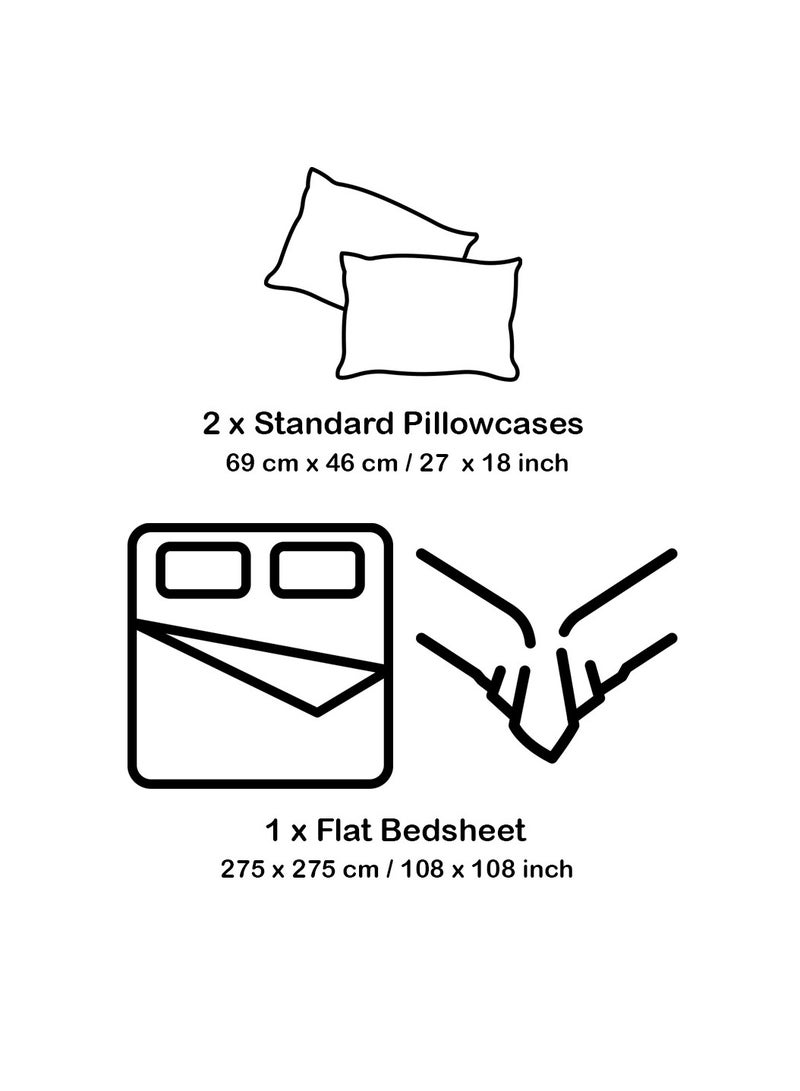 LuxHome Luxury Satin Line Bedsheet and Pillowcase Set – Hotel-Quality Breathable Cotton Bedding, Satin Finish, Soft and Luxurious – Flat Bedsheet 275x275cm with 2 Pillowcases 46x69cm, Navy - Image 3