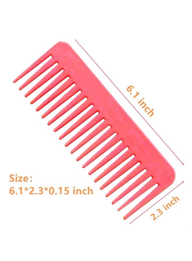 NuAngela Wide Tooth Hair Comb No Static, Detangling Styling Comb For Thick Long Curly Hair, No Handle Round Teeth, Reduce Hair Loss&Breakages, Shower Shampoo Detangler Comb For Women Men(PINK) - Image 2