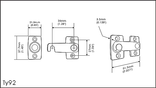 QCAA Solid Brass Shutter Bar/Door Latch, 7/8" x 2-3/32", Classic Bronze, 1 Pack, Made in Taiwan - Image 4
