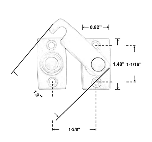 QCAA Solid Brass Shutter Bar/Door Latch, 7/8" x 2-3/32", Classic Bronze, 1 Pack, Made in Taiwan - Image 3