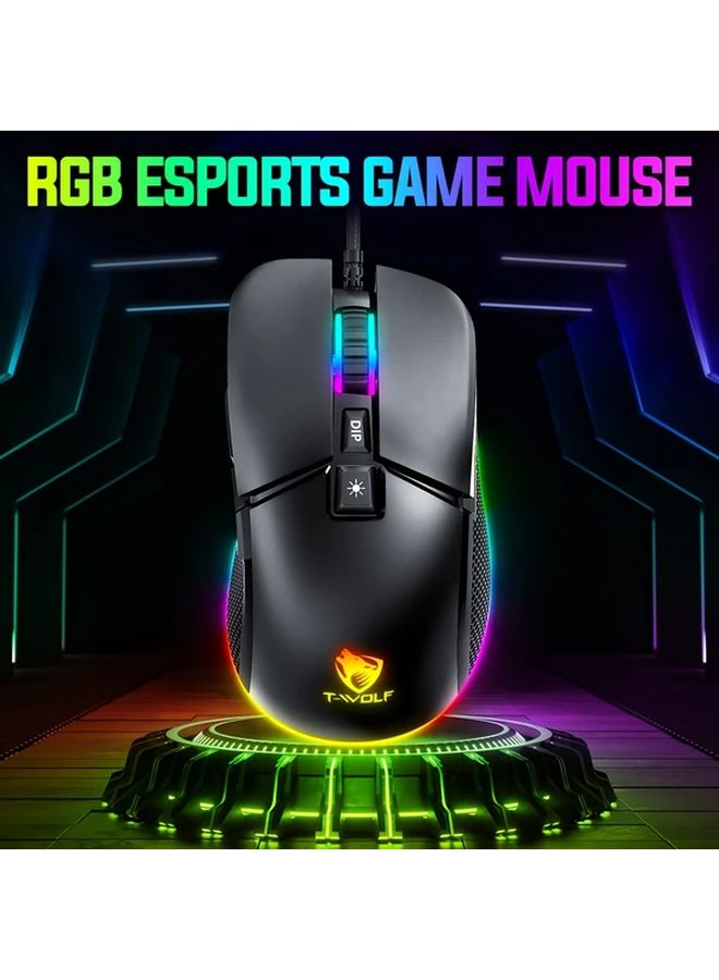G590 ماوس الألعاب RGB السلكية، ماوس كمبيوتر بصري مريح بمنفذ USB لأجهزة كمبيوتر ويندوز - Image 4