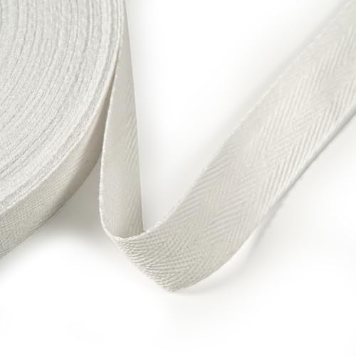 UBCGOTT Cotton Twill Tape Ribbon 1/2 Inch Wide Tape Herringbone Webbing Roll Bias Binding Tapes for Sewing and DIY Crafts, Natural (White, 10 Yards) - Image 4