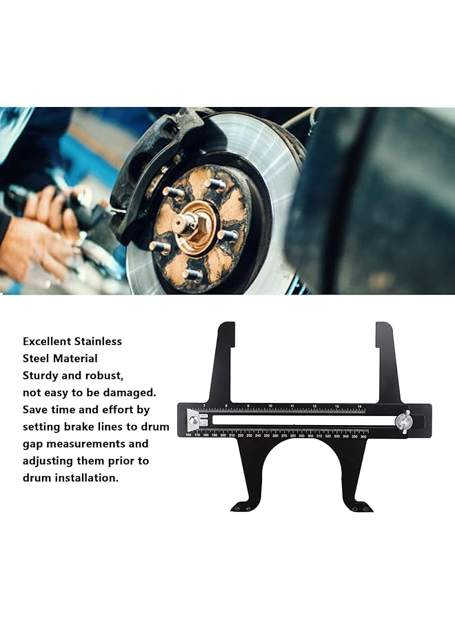 Generic Brake Resetting Tool, Stainless Steel Drum Measuring Resetting Meter For 6.5-14.25In Drums, Easy Adjustment With Lock Feature, For Rear Drum Brake Pad, Parking, Handbrake  - Image 4
