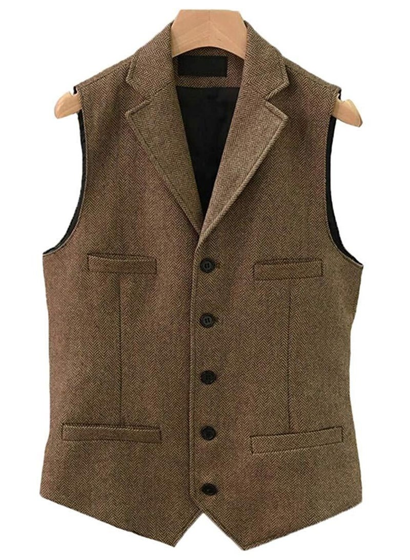 KUYING New Fashionable Herringbone Patterned Suit Vest  - Image 1