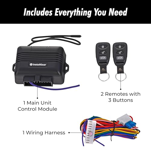 InstallGear Car Alarm Security & Keyless Entry System, Trunk Pop with Two 4-Button Remotes - Car Alarm System - Door Lock/Unlock, Keyless Key Fob for Car/Auto - Image 3