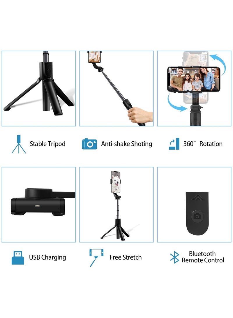 Portable Phone Gimbal Stabiliser with Wireless Remote, Mobile Phone Stabilizer for Vlog YouTube, Foldable Gimbal Compatible with iPhone and Android Smartphones - Image 2