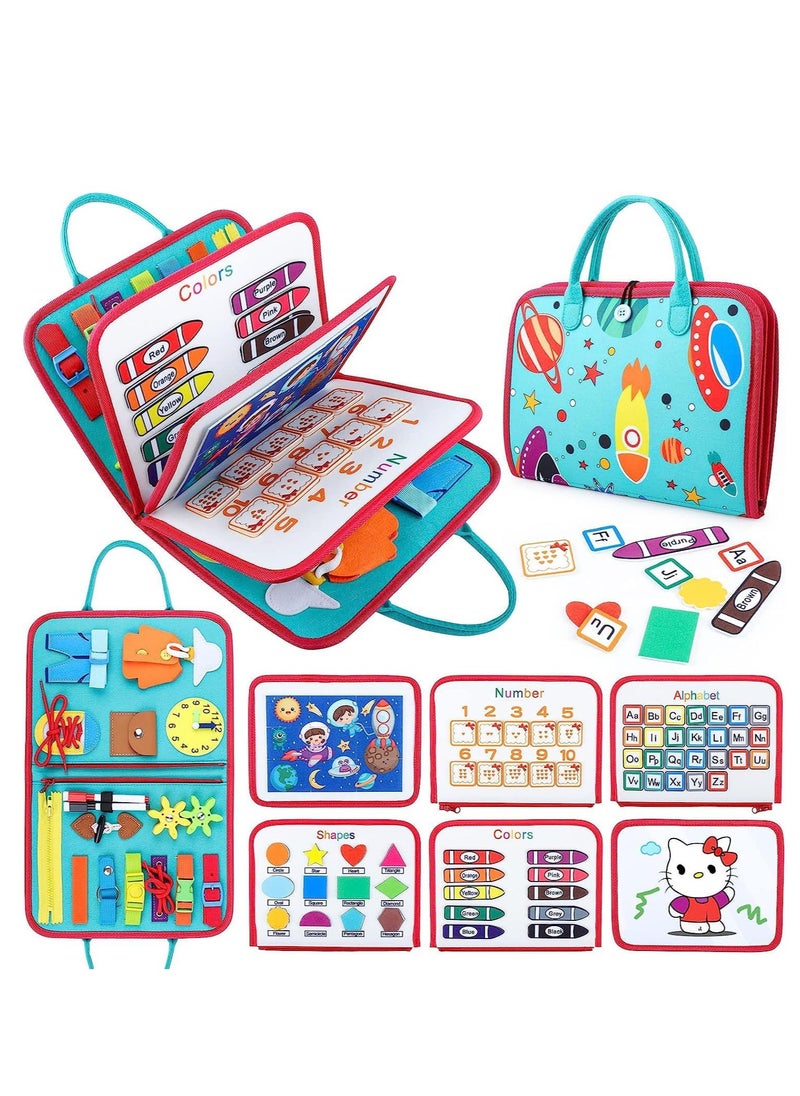 Yoawllty Busy Board Toys for Girls Boys, Montessori Toys, Sensory Activity Board for Preschool Learning, Toys with Zipper Removable Multiple Pages Toys for Kids  - Image 1