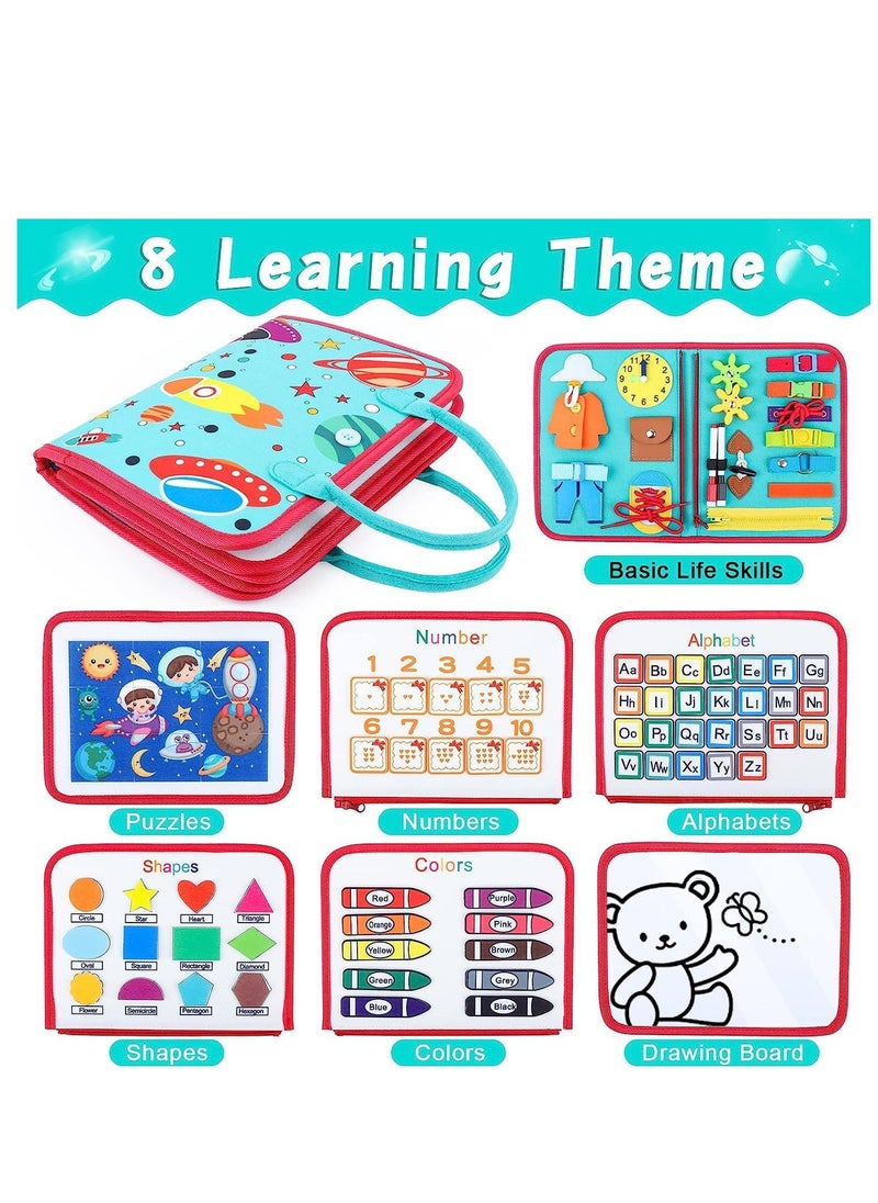 Yoawllty Busy Board Toys for Girls Boys, Montessori Toys, Sensory Activity Board for Preschool Learning, Toys with Zipper Removable Multiple Pages Toys for Kids  - Image 3