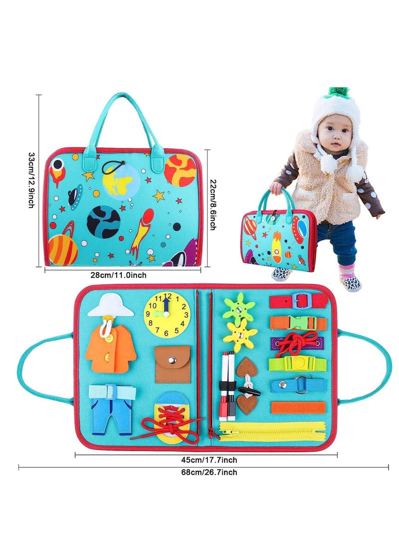 Yoawllty Montessori Toys Busy Board Toys for Girls Boys, Multiple Pages Toddler Toys for Preschool Learning with Zipper Removable - Image 2