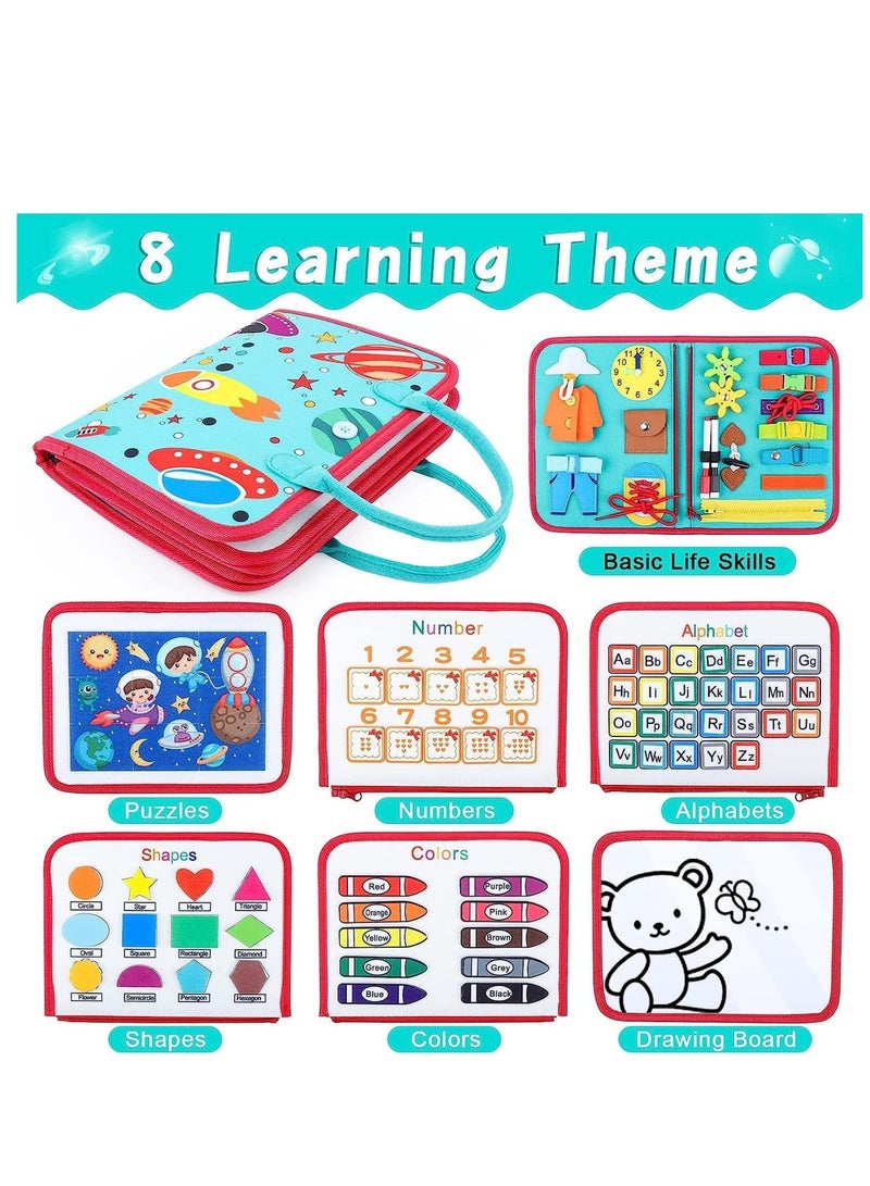 Yoawllty Montessori Toys Busy Board Toys for Girls Boys, Multiple Pages Toddler Toys for Preschool Learning with Zipper Removable - Image 4