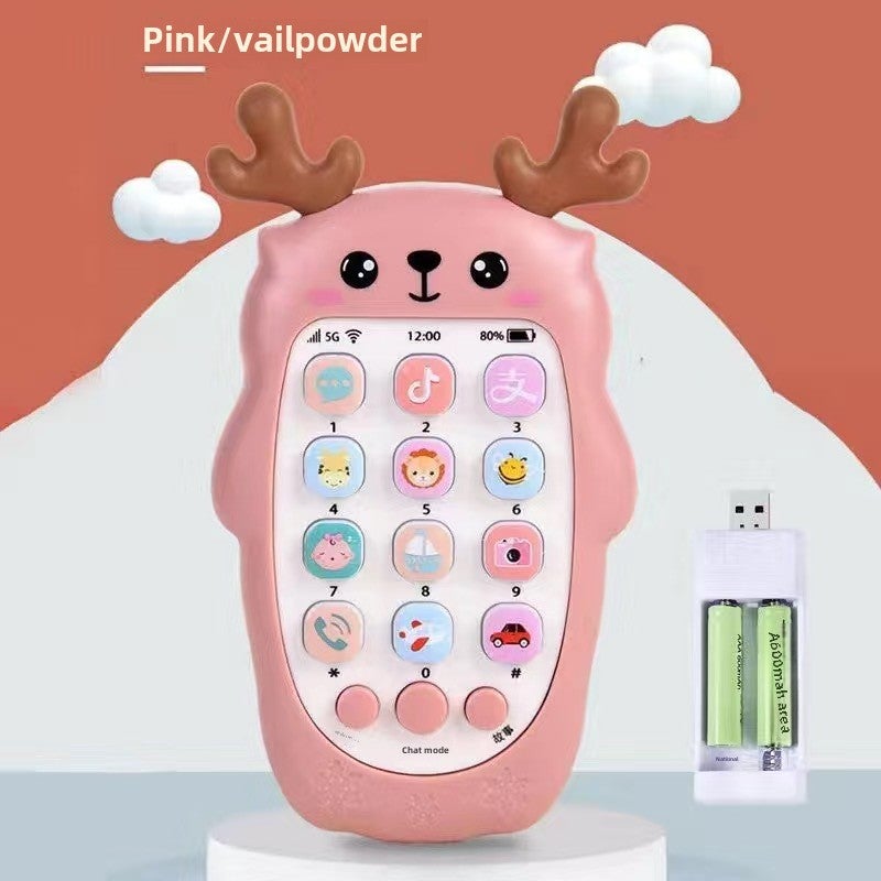 Baby Toy Mobile Phone Baby Educational Early Education 6-12 Months Children Music Simulation Phone Boys and Girls 01-3 Years Old(Fawn pink) - Image 1