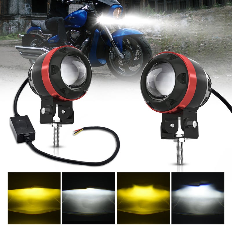 أضواء ضباب قيادة LED حمراء 6 × 15 واط شريحة واردة 6 أنماط إضاءة نمط ضوء منخفض مماس - حاويات LED مصنوعة من ألومنيوم طائقي مقاومة للماء IP68 مصباح مشع للسيارات غير المدرجة والدراجات النارية في الظلام - Image 4