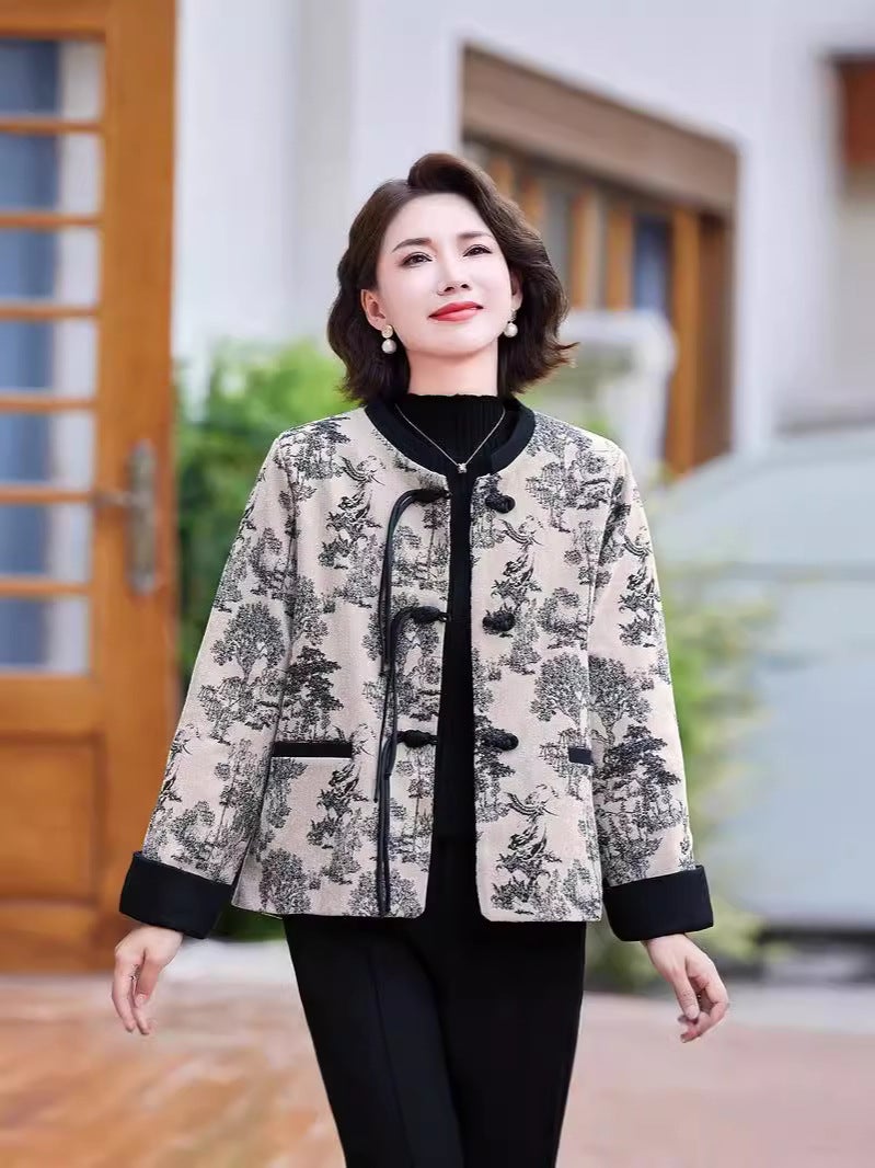 New Chinese Style Mother Autumn Jacket Coat Middle-Aged And Elderly Women'S Western Style National Style Commuter Top - Image 4