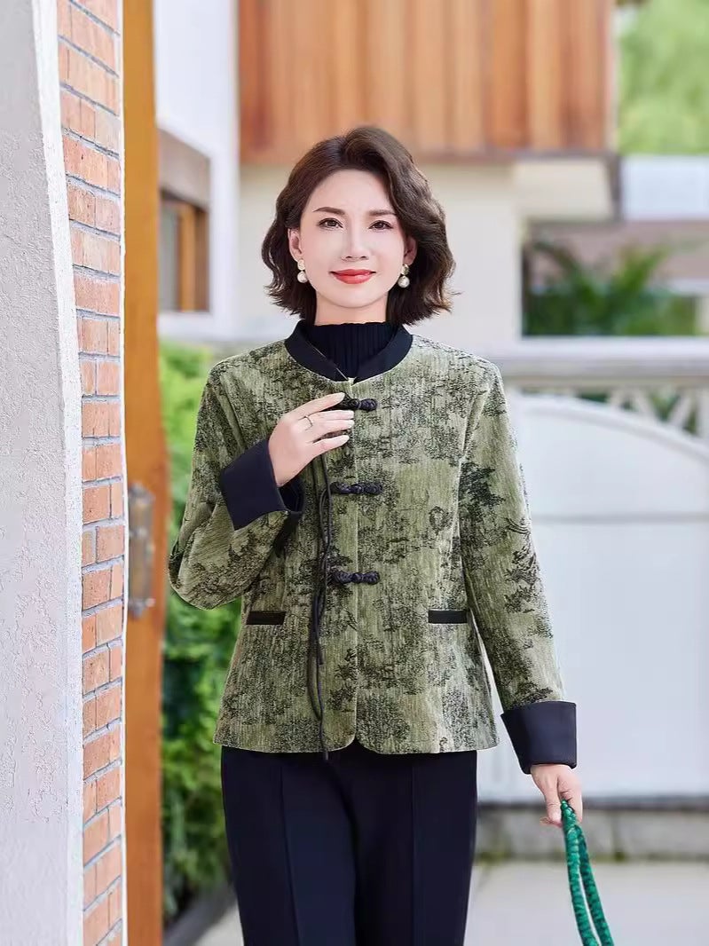New Chinese Style Mother Autumn Jacket Coat Middle-Aged And Elderly Women'S Western Style National Style Commuter Top - Image 3