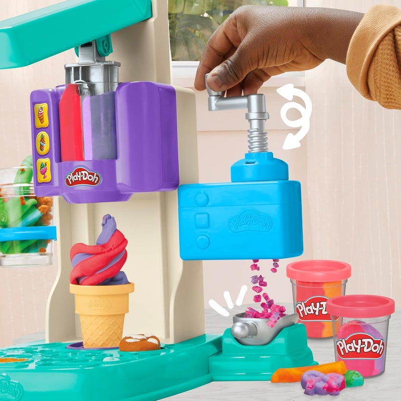 Play-Doh Rainbow Swirl Ice Cream Playset with 7 Accessories for Kids - Image 3