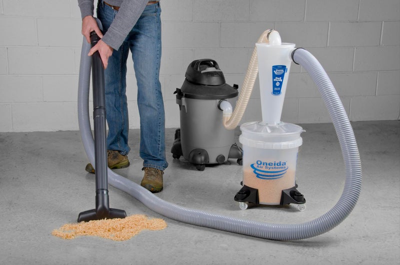 Oneida Air Systems Dust Collector & Cyclone Separator Kit w/ Clear Bucket, 2.5 Deluxe 5-Gal - Portable Cyclone Machine for Wet and Dry Shop Vacuums - Image 1
