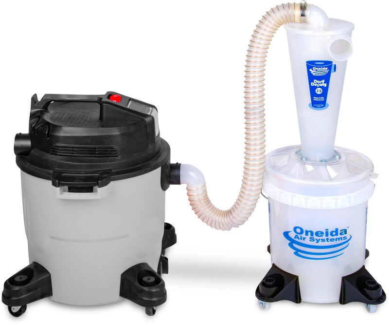 Oneida Air Systems Dust Collector & Cyclone Separator Kit w/ Clear Bucket, 2.5 Deluxe 5-Gal - Portable Cyclone Machine for Wet and Dry Shop Vacuums - Image 5