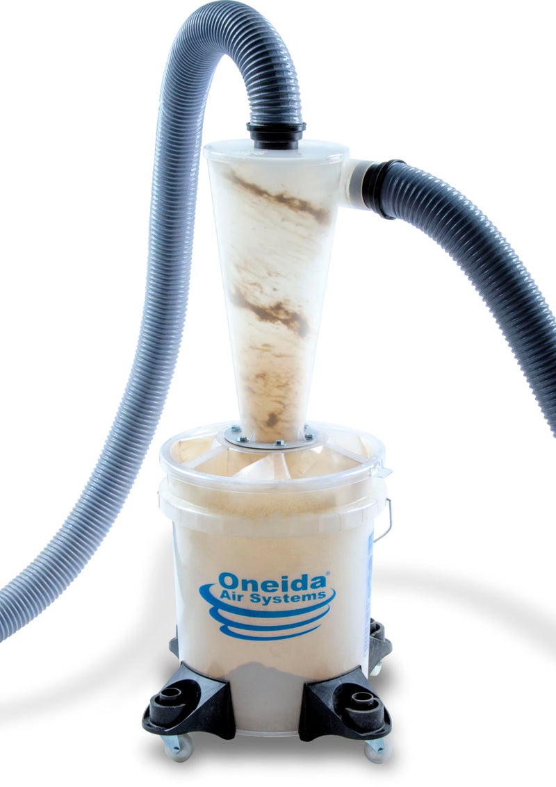 Oneida Air Systems Dust Collector & Cyclone Separator Kit w/ Clear Bucket, 2.5 Deluxe 5-Gal - Portable Cyclone Machine for Wet and Dry Shop Vacuums - Image 4