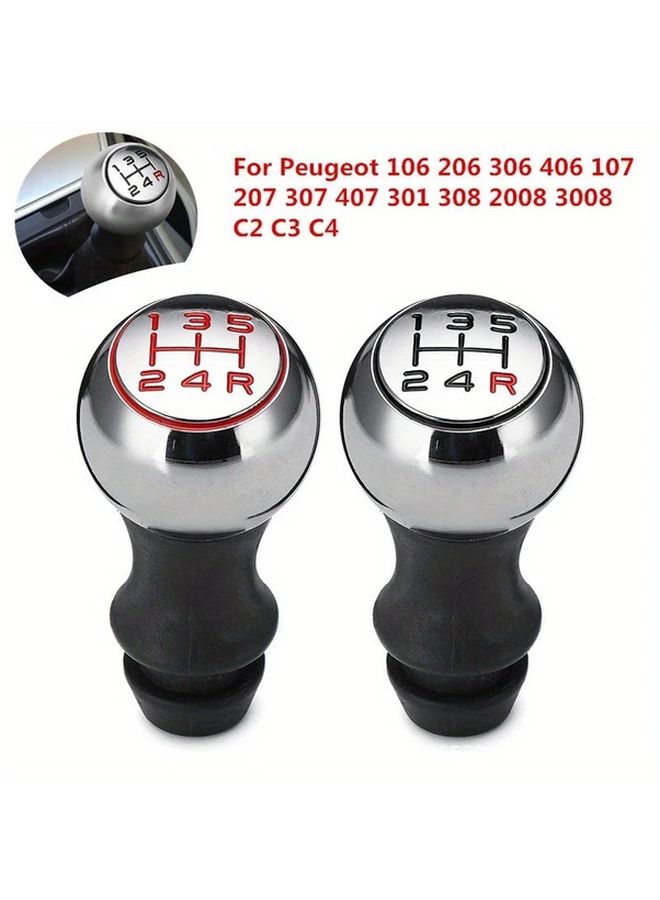 Red 5 Speed Alloy Manual Gear Shift Knob For Peugeot 106 206 207 306 307 407 408 508 - Image 1