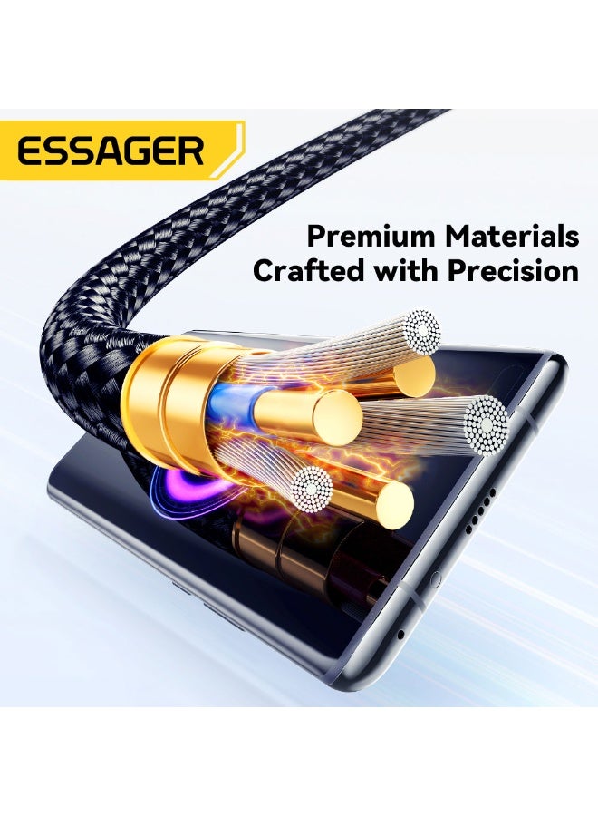 ايساجر كابل شحن سريع Essager 120 واط USB-C - USB-A إلى USB-C (6A) - مضفر من النايلون - 1 متر - Image 4