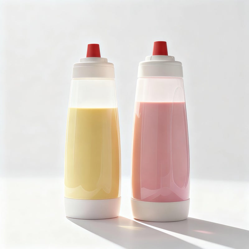 sykexonm 2PCS Pancake Batter Dispenser Bottle for Mixing and Pouring Perfect Batter Ideal for Pancakes Muffins Cupcakes and More Essential Mixer and Shaker Bottle for Kitchen Cooking and Baking - Image 1