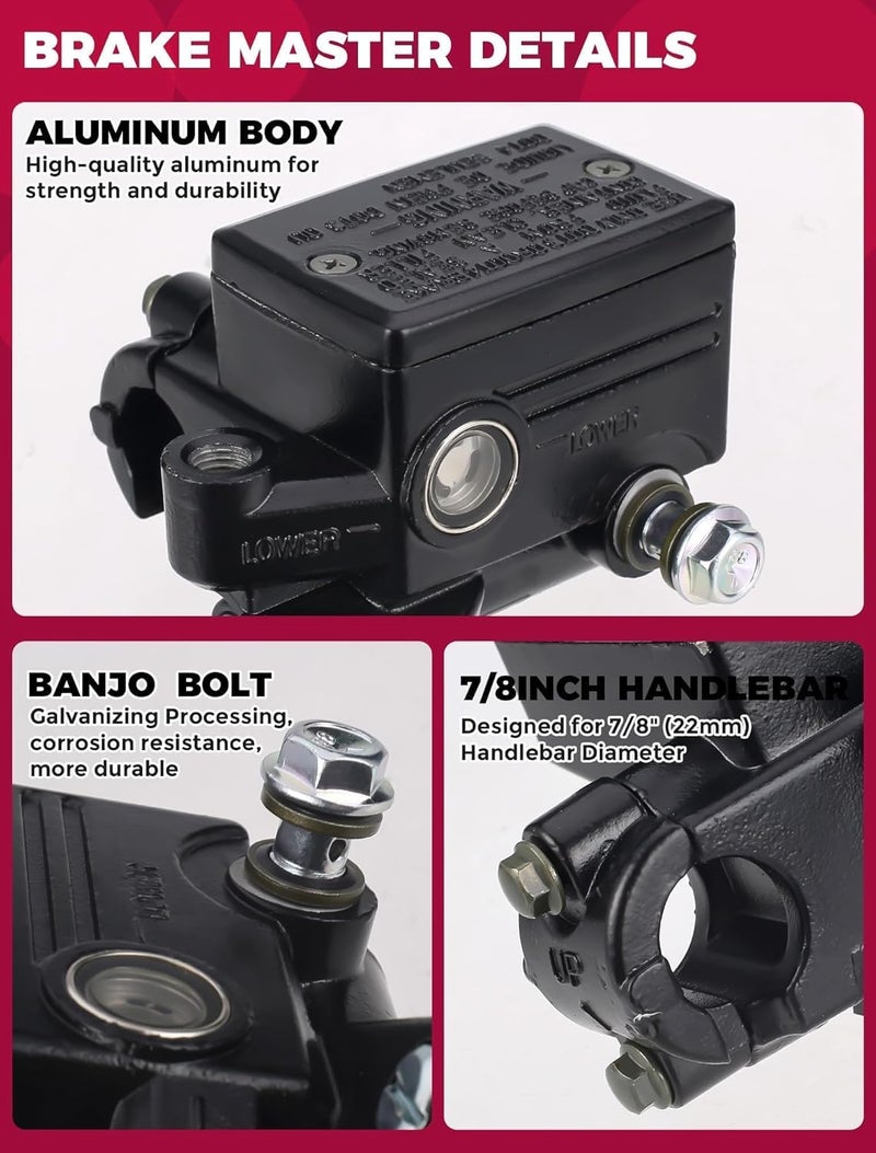 OLIFANT Front Brake Master Cylinder Handle for Honda ATV Foreman 400 450 500/Rancher 350/Recon 250 FourTrax 300/Rincon 650/250ex 300ex 400ex 2PCS - Image 3