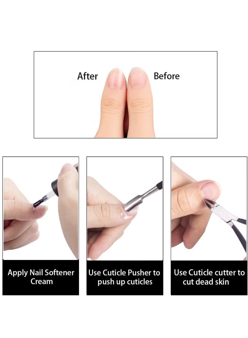 2 PCS Cuticle Trimmer with Cuticle Pusher, Cuticle Remover, Cuticle Nipper, Professional Stainless Steel Cuticle Cutter Clipper, Durable Pedicure Manicure Tools for Fingernails and Toenails (Black) - Image 3