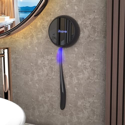 iHave Toothbrush Sanitizer – Wall-Mounted UV Toothbrush Holders for Bathrooms, Stylish Bathroom Accessories and Bathroom Decor for Home & RV, Travel Essentials, Cool Gadgets (Black) - Image 1