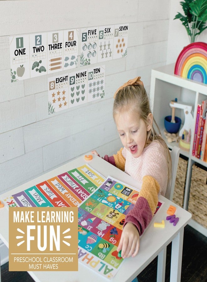 Hadley Designs Alphabet for Classroom Wall - ABC Letters and Numbers Posters for Preschool and Kindergarten - Alphabet Line for Classroom Decor and Homeschool - Greenery Theme - Image 2