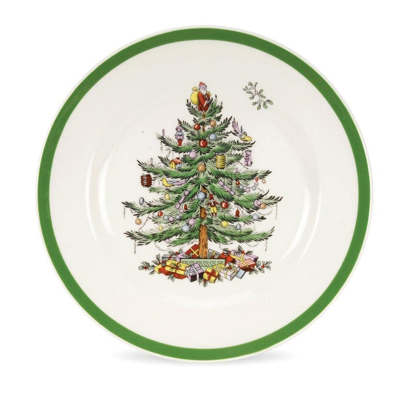 Spode 7.25" Salad Plate - Christmas Tree Design | Stoneware - Dishwasher, Microwave, Freezer Safe | Holiday Dinnerware DÃ©cor - Gifting Ideas, Gathering Serveware - Round Serving Dish - Image 1