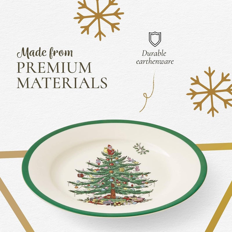 Spode 7.25" Salad Plate - Christmas Tree Design | Stoneware - Dishwasher, Microwave, Freezer Safe | Holiday Dinnerware DÃ©cor - Gifting Ideas, Gathering Serveware - Round Serving Dish - Image 4