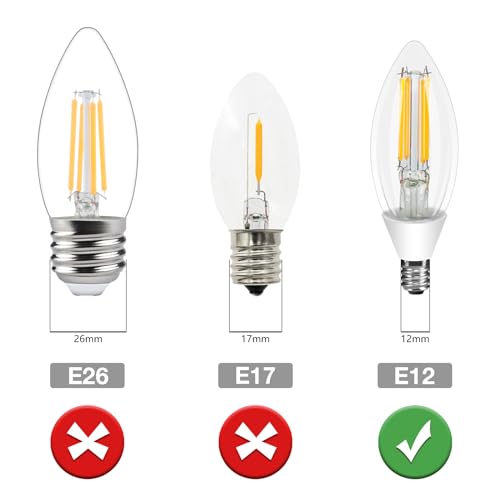 Ganiude E12 Dusk to Dawn Light Bulbs Outdoor, C35 B11 5W 60W Equivalent 500LM 2700K Warm White Photocell Sensor Filament Candelabra Bulbs, Auto ON/Off Edison Outdoor Bulbs for Garage, Porch, 6 Pack - Image 3