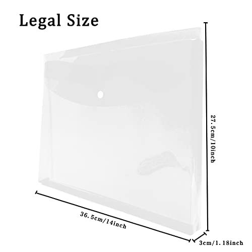 Anseal 24pcs Legal Size Clear Poly Floders, Plastic Envelopes with Snap Closure, Document Envelopes for School and Office Supplies, Expandable Waterproof Reusable - Image 2