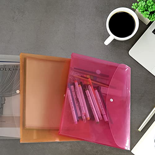 Anseal 24pcs Legal Size Clear Poly Floders, Plastic Envelopes with Snap Closure, Document Envelopes for School and Office Supplies, Expandable Waterproof Reusable - Image 5