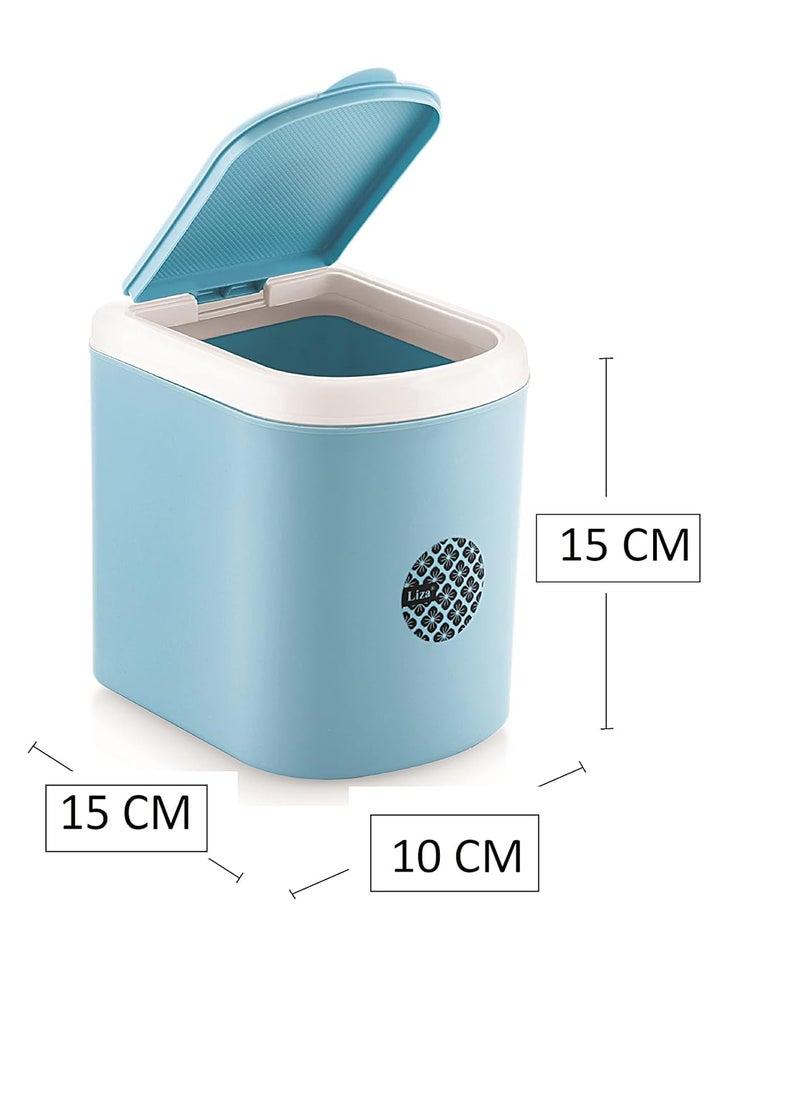 Nabhya Nabhya Combo Of 3Pc Mini Waste Bin Disposal Dustbin for Car Office Desk and Home Use Blue  - Image 2