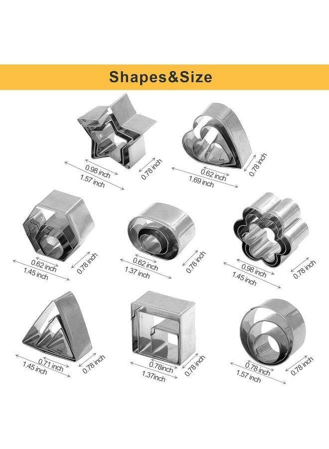 Stainless Steel Cookie Cutter Set with Storage Tin, Assorted Geometric & Fun Shapes - Image 4