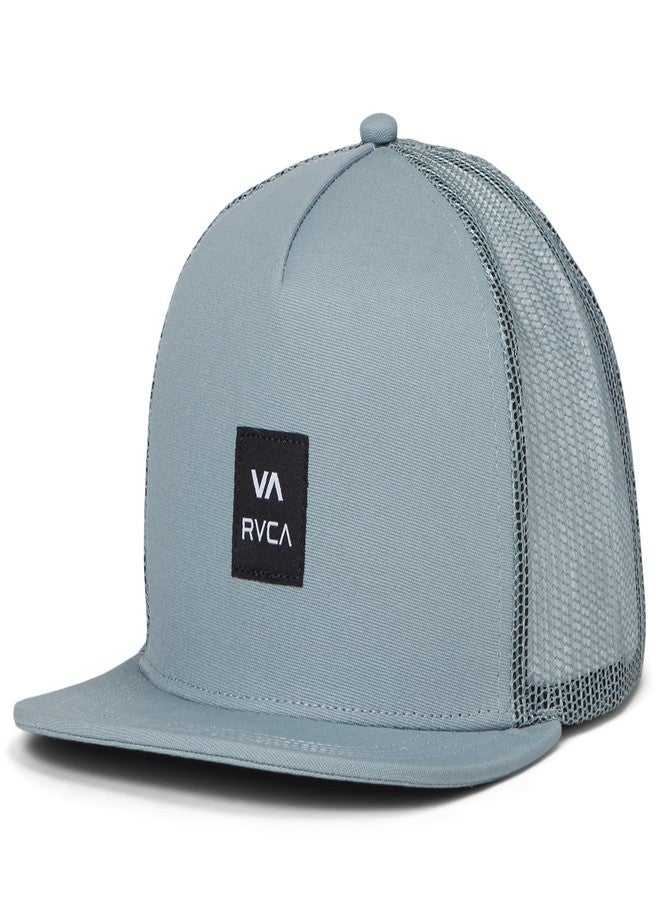 ار في سي اي قبعة سائقي الشاحنات الرجالية من RVCA، قبعة ذات تصميم متين مع ظهر شبكي مطاطي، إغلاق خلفي قابل للتعديل، لون رصاصي، مقاس واحد - Image 1