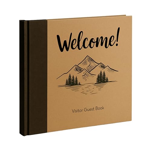 Paper n Such Cabin Guest Book for Vacation Homes and Short Term Rentals Kraft Hardcover Airbnb Essentials for Hosts Visitor Sign in Journal Guesthouse Welcome Log