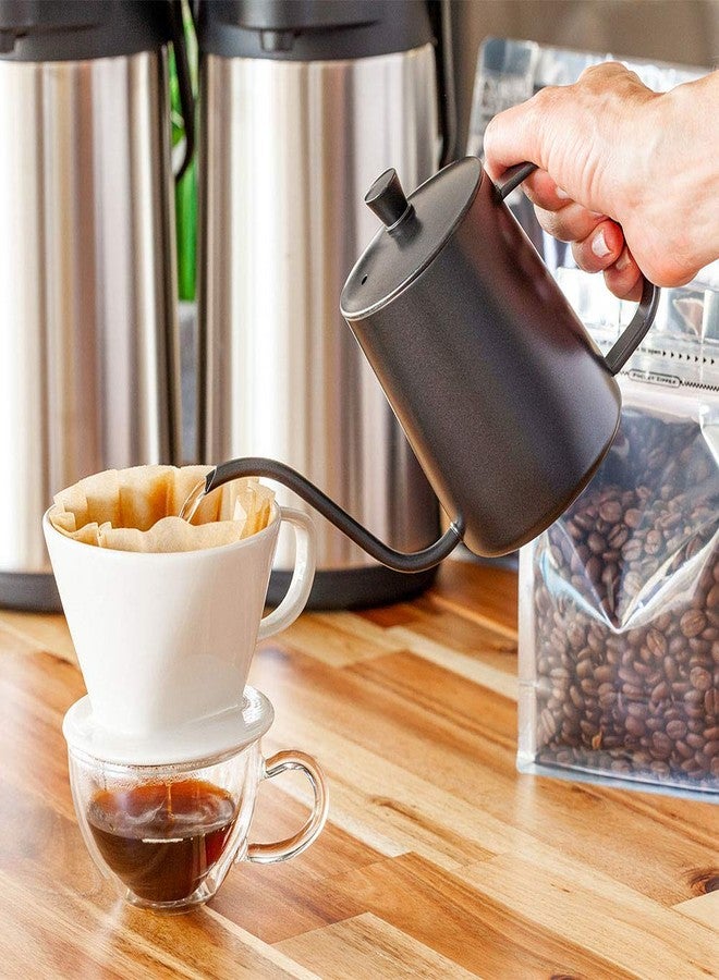 Restaurantware Restpresso 12 Ounce Gooseneck Kettle, 1 Dishwashable Pour Over Kettle - With Thermometer Hole, Non-Stick Coating, Black Stainless Steel Stovetop Kettle, Built-In Handle, - Restaurantware - Image 3