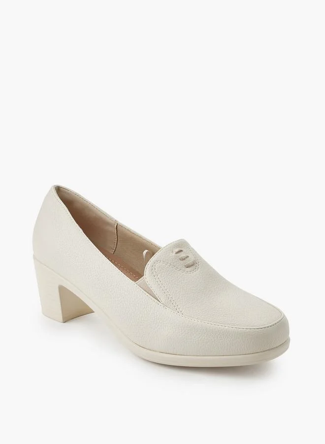 Flora Bella By Shoexpress CREAM Women Slip On Block Heels for Women | Best Price UAE
