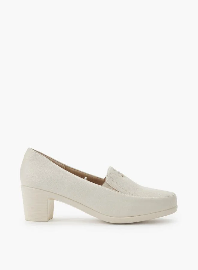 Flora Bella By Shoexpress CREAM Women Slip On Block Heels for Women | Best Price UAE