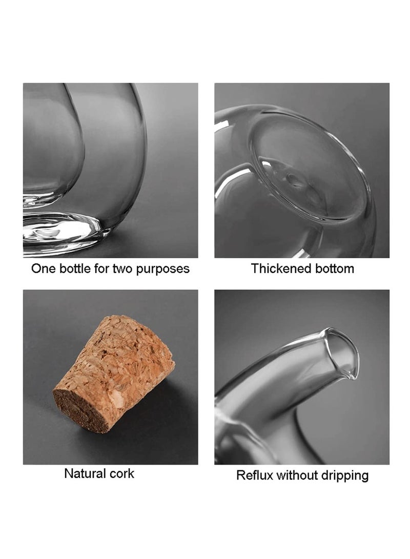 سيوسي زجاجة موزع زيت الزيتون والخل 2 في 1، حاوية مزدوجة الإفراز للطبخ في المطبخ، تصميم أنيق وعملي - Image 5