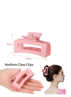 Sisiaipu Sisiaipu 3.5 Inch Medium Banana Jaw Hair Clips - 6 Pack Square and Rectangle Clips for Women's Hair - Basic Accessories  - Image 2