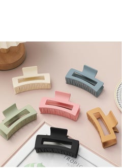 Sisiaipu Sisiaipu 3.5 Inch Medium Banana Jaw Hair Clips - 6 Pack Square and Rectangle Clips for Women's Hair - Basic Accessories  - Image 3