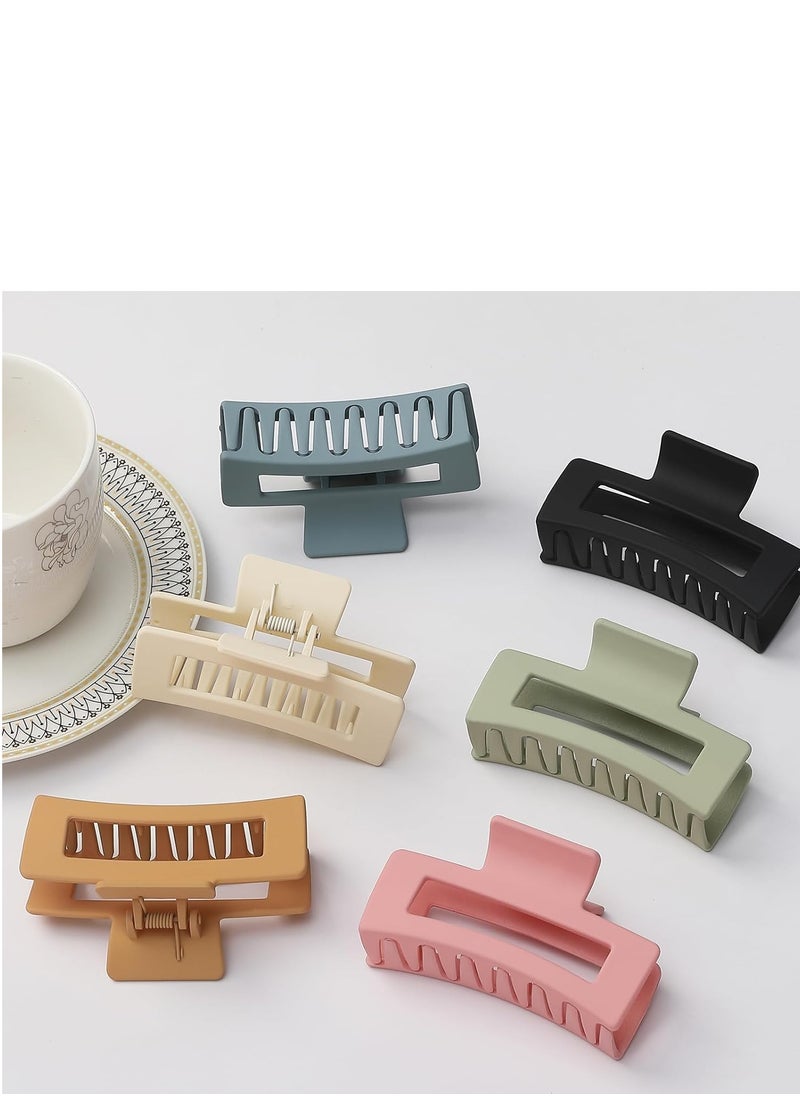 Sisiaipu Sisiaipu 3.5 Inch Medium Banana Jaw Hair Clips - 6 Pack Square and Rectangle Clips for Women's Hair - Basic Accessories  - Image 4