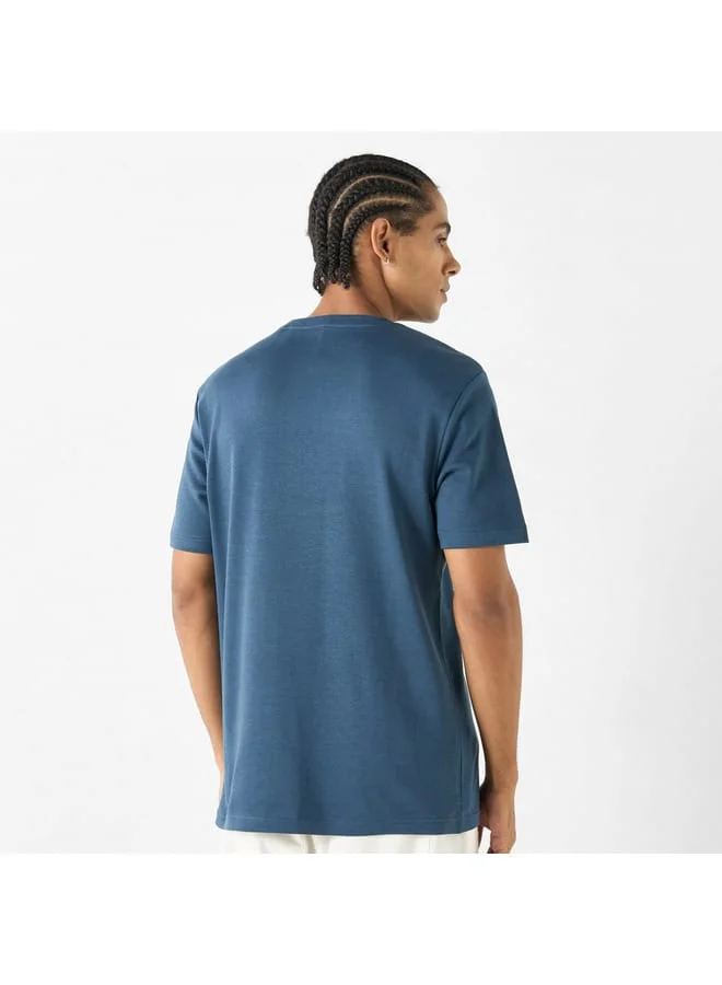 Lee Cooper Lee Cooper Logo Print Crew Neck T-shirt with Short Sleeves