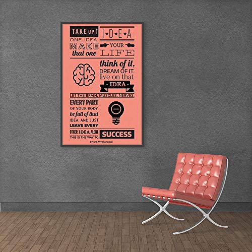 Inephos Swami Vivekananda Take Up One Idea Quote Poster | Inspirational Posters for Room (Size: 8 inch X 12 inch, Framed, Laminated Print) - Image 1